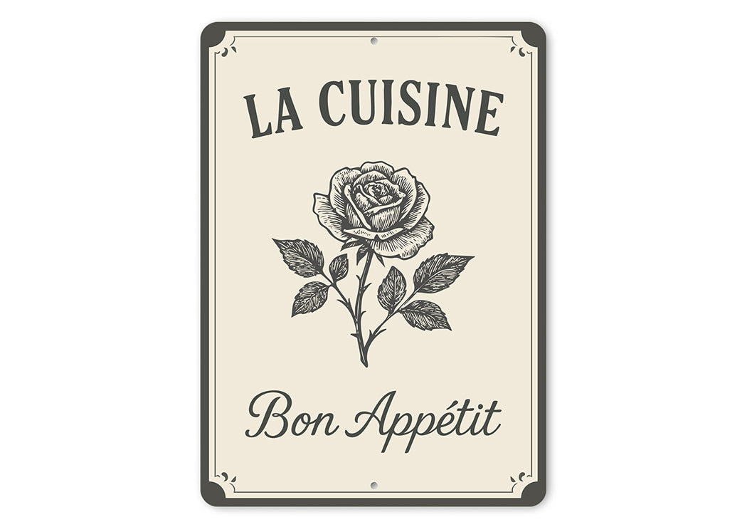La Cuisine Bon Appétit Aluminum Sign French Kitchen Decor