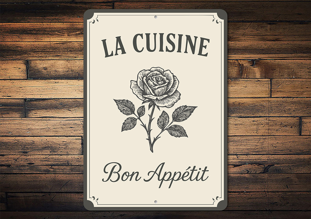 La Cuisine Bon Appétit Aluminum Sign French Kitchen Decor
