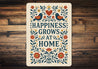 Happiness Grows at Home Metal Sign Heartwarming Wall Decor