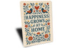 Happiness Grows at Home Metal Sign Heartwarming Wall Decor