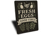 Fresh Eggs Good Vibes Aluminum Sign Farmhouse Chicken Decor