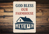 God Bless Our Farmhouse Aluminum Sign Rustic Home Decor