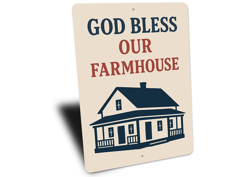 God Bless Our Farmhouse Aluminum Sign Rustic Home Decor