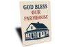 God Bless Our Farmhouse Aluminum Sign Rustic Home Decor
