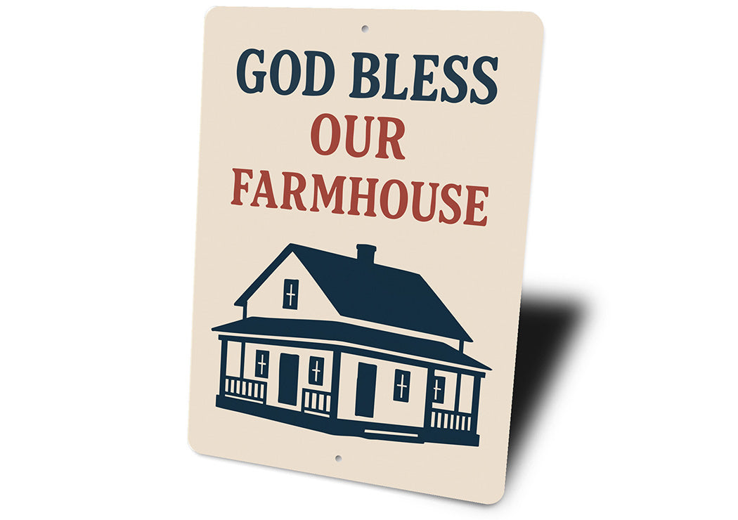 God Bless Our Farmhouse Aluminum Sign Rustic Home Decor