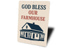 God Bless Our Farmhouse Aluminum Sign Rustic Home Decor