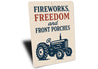 Fireworks Freedom Front Porches Metal Sign Patriotic Decor