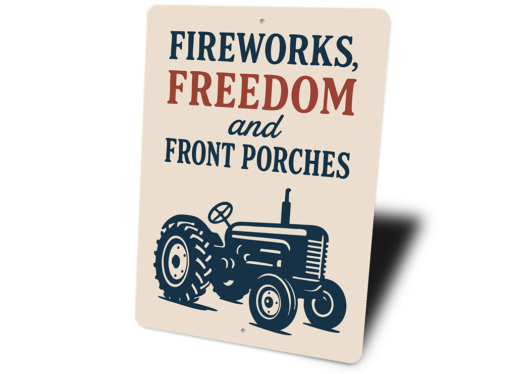 Fireworks Freedom Front Porches Metal Sign Patriotic Decor