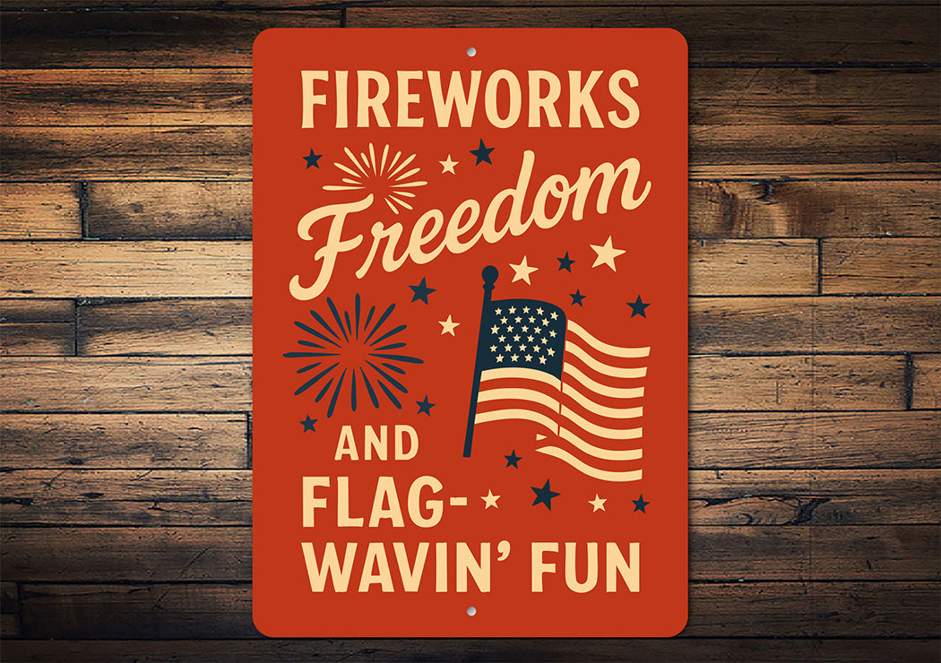 Fireworks Freedom & Flag-Wavin' Fun Metal Patriotic Decor