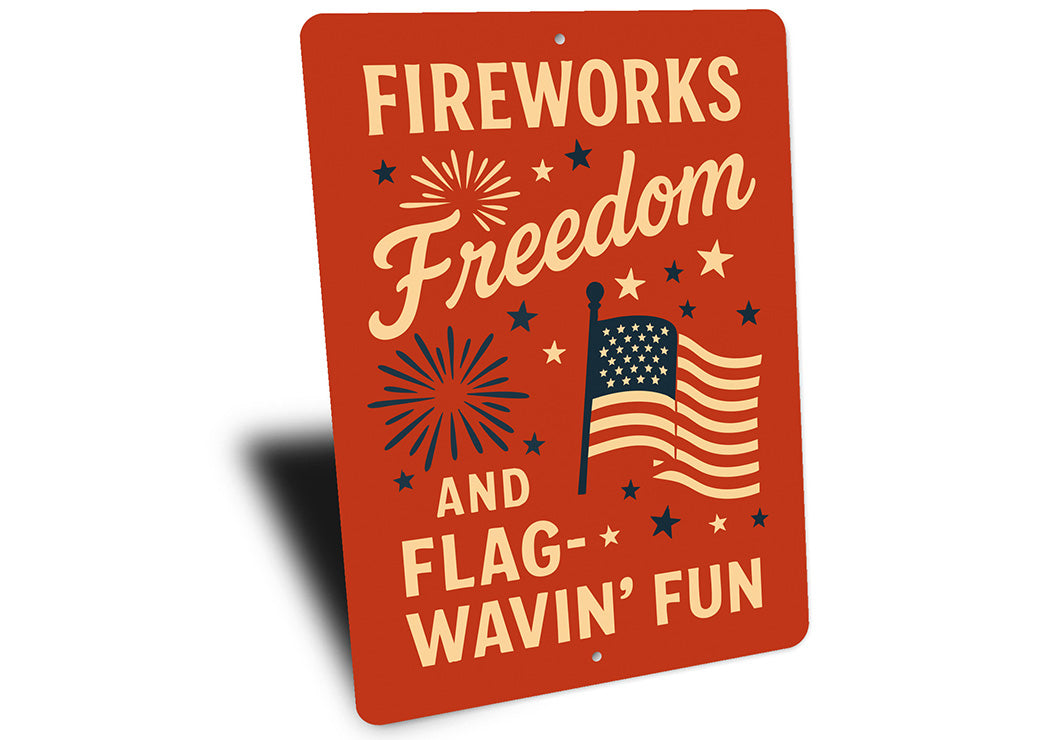 Fireworks Freedom & Flag-Wavin' Fun Metal Patriotic Decor