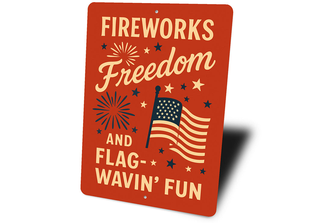 Fireworks Freedom & Flag-Wavin' Fun Metal Patriotic Decor