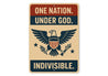 One Nation Under God Aluminum Sign Patriotic Pledge Decor