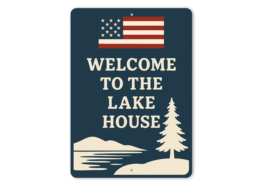 Welcome to the Lake House Metal Sign Rustic Lakeside Decor