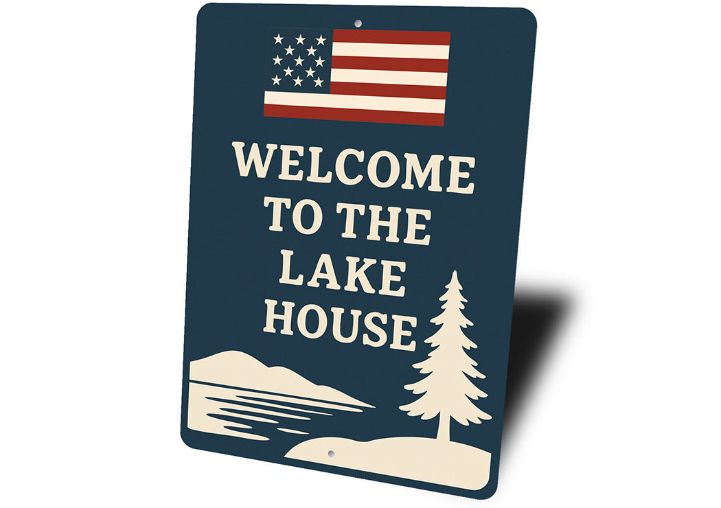 Welcome to the Lake House Metal Sign Rustic Lakeside Decor
