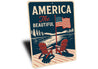 America the Beautiful Aluminum Sign Patriotic Home Decor