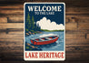 Welcome to the Lake Heritage Aluminum Rustic Lakeside Sign