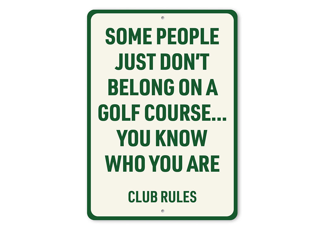 Golf Course Rules Aluminum Sign Funny Golf Club Decor