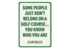 Golf Course Rules Aluminum Sign Funny Golf Club Decor