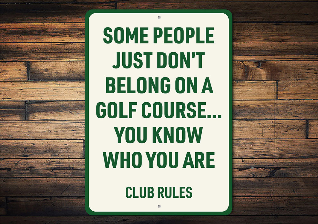 Golf Course Rules Aluminum Sign Funny Golf Club Decor