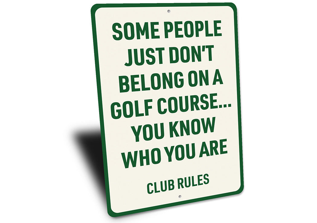 Golf Course Rules Aluminum Sign Funny Golf Club Decor