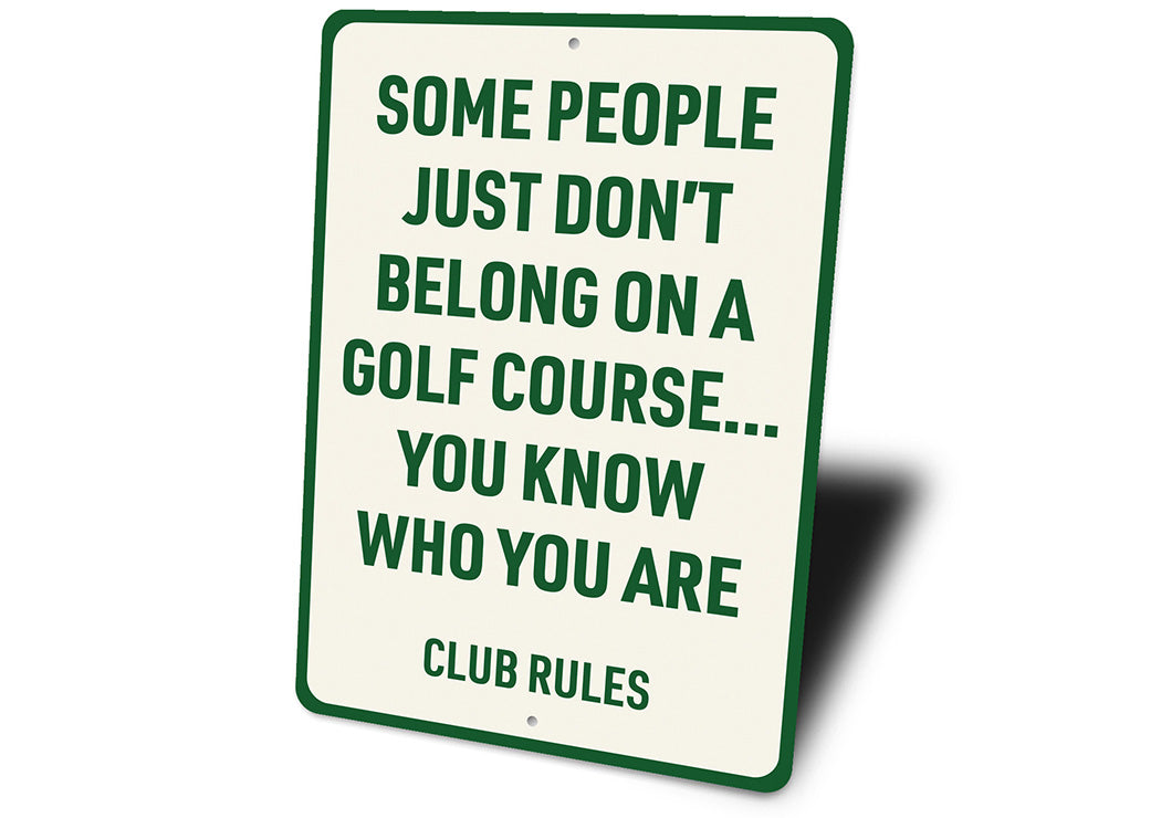 Golf Course Rules Aluminum Sign Funny Golf Club Decor