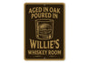 Aged in Oak, Poured in Personalized Whiskey Room Sign