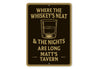 Vintage Where the Whiskey's Neat Aluminum Tavern Sign