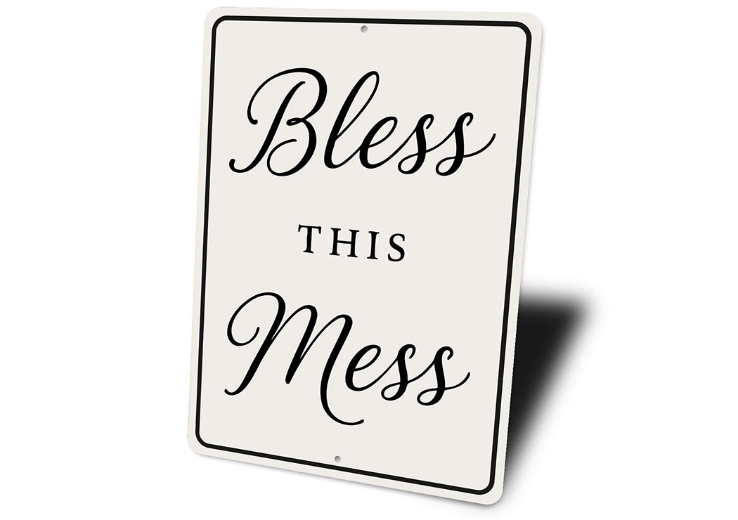 Bless This Mess Aluminum Wall Sign Rustic Home Decor