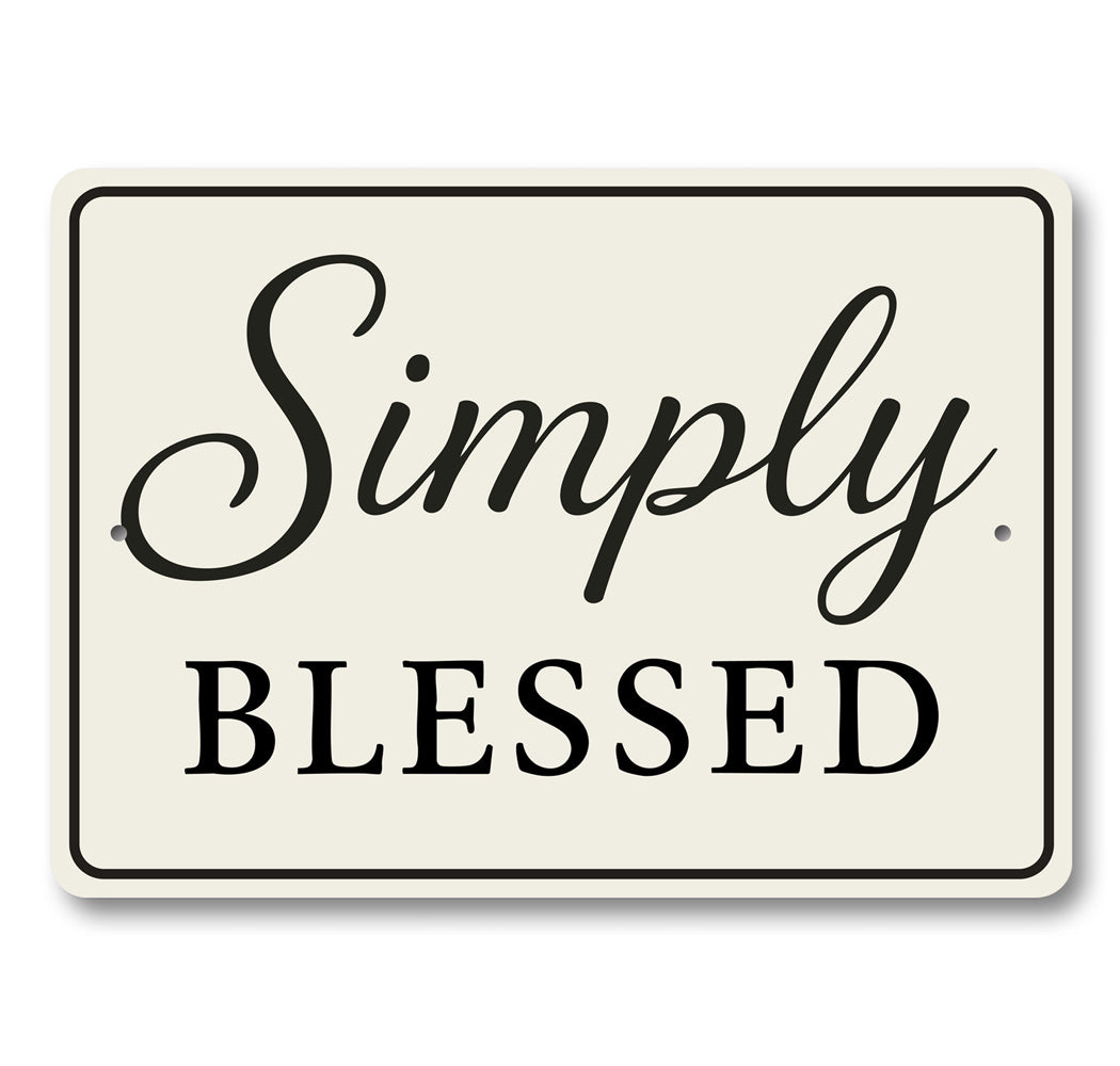 Rustic Simply Blessed Metal Wall Sign Inspirational Decor