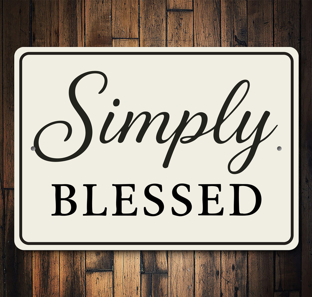 Rustic Simply Blessed Metal Wall Sign Inspirational Decor