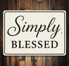 Rustic Simply Blessed Metal Wall Sign Inspirational Decor