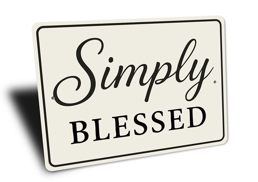 Rustic Simply Blessed Metal Wall Sign Inspirational Decor
