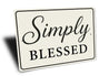 Rustic Simply Blessed Metal Wall Sign Inspirational Decor
