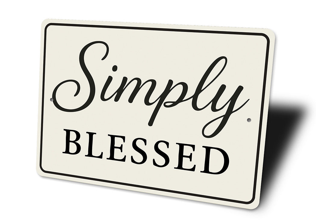 Rustic Simply Blessed Metal Wall Sign Inspirational Decor