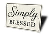 Rustic Simply Blessed Metal Wall Sign Inspirational Decor