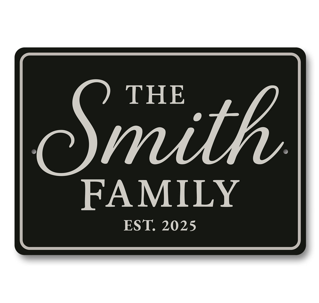 Personalized The Smith Family Est. 2025 Aluminum Wall Sign