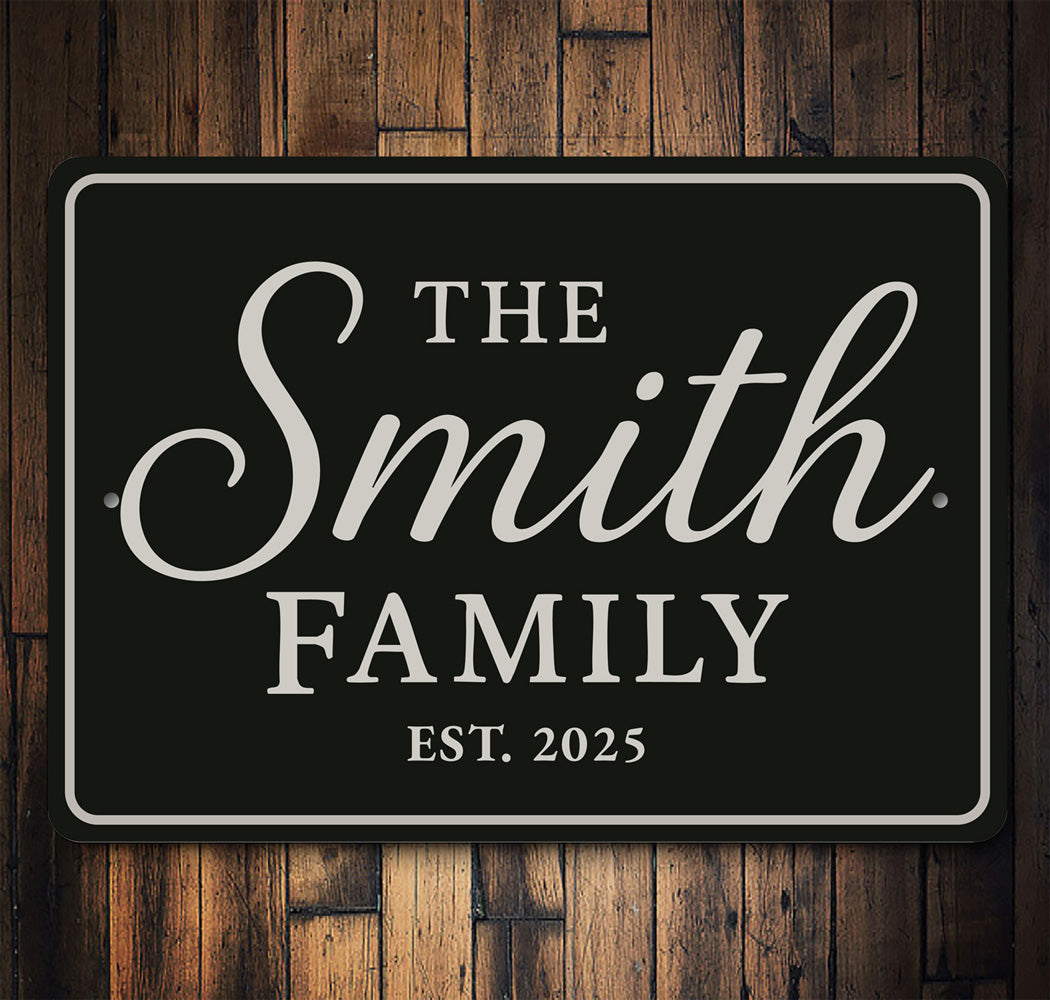 Personalized The Smith Family Est. 2025 Aluminum Wall Sign