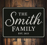 Personalized The Smith Family Est. 2025 Aluminum Wall Sign