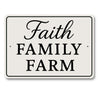 Rustic Faith Family Farm Aluminum Wall Sign Farmhouse Decor