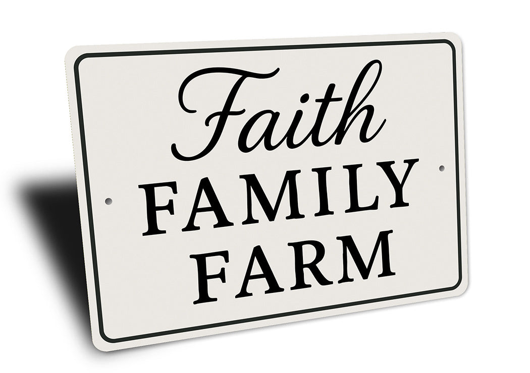 Rustic Faith Family Farm Aluminum Wall Sign Farmhouse Decor