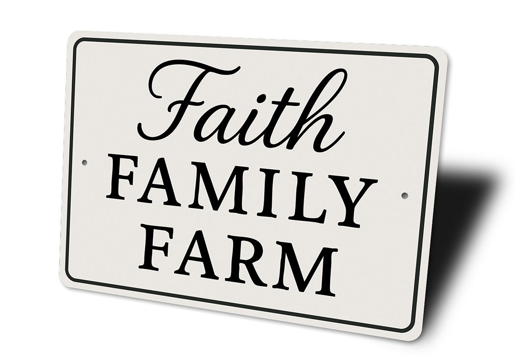 Rustic Faith Family Farm Aluminum Wall Sign Farmhouse Decor