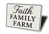 Rustic Faith Family Farm Aluminum Wall Sign Farmhouse Decor