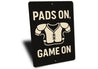Pads On Game On Football Aluminum Decor Sign