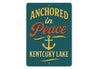 Anchored in Peace Kentucky Lake Aluminum Decor Sign