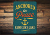 Anchored in Peace Kentucky Lake Aluminum Decor Sign