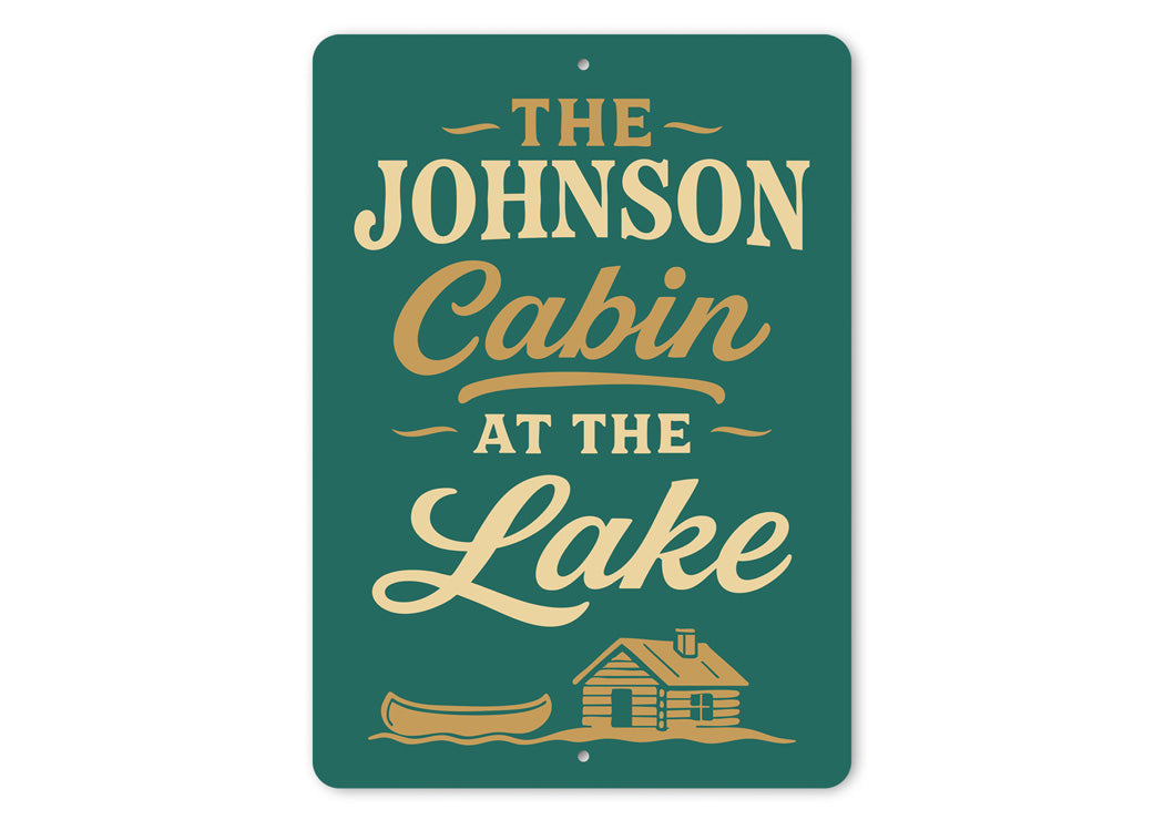 Personalized Cabin at the Lake Aluminum Decor Sign