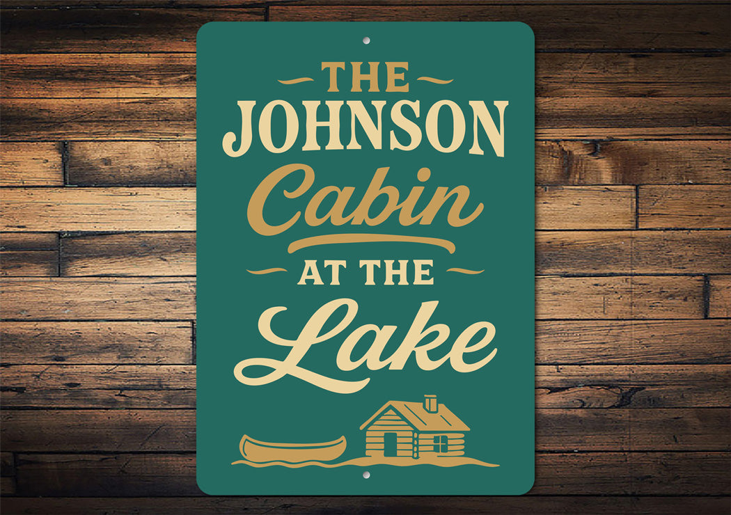 Personalized Cabin at the Lake Aluminum Decor Sign