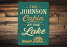Personalized Cabin at the Lake Aluminum Decor Sign