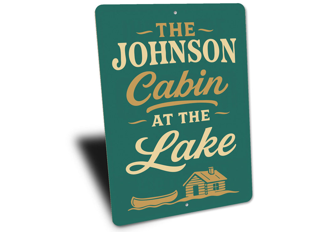 Personalized Cabin at the Lake Aluminum Decor Sign