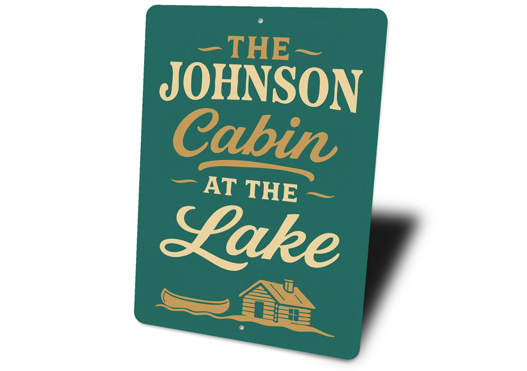 Personalized Cabin at the Lake Aluminum Decor Sign
